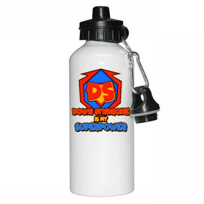 Down Syndrome Is My Superpower Awareness Aluminum Water Bottle