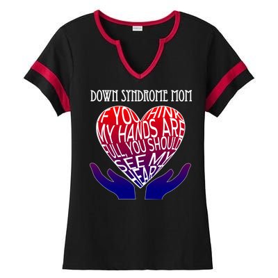 Down Syndrome Mom Ladies Halftime Notch Neck Tee