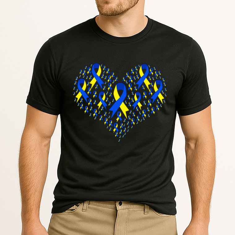 Down Syndrome Ribbon Of Hearts Cooling Performance Crew T-Shirt