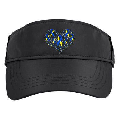 Down Syndrome Ribbon Of Hearts Adult Drive Performance Visor