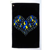 Down Syndrome Ribbon Of Hearts Golf Towel
