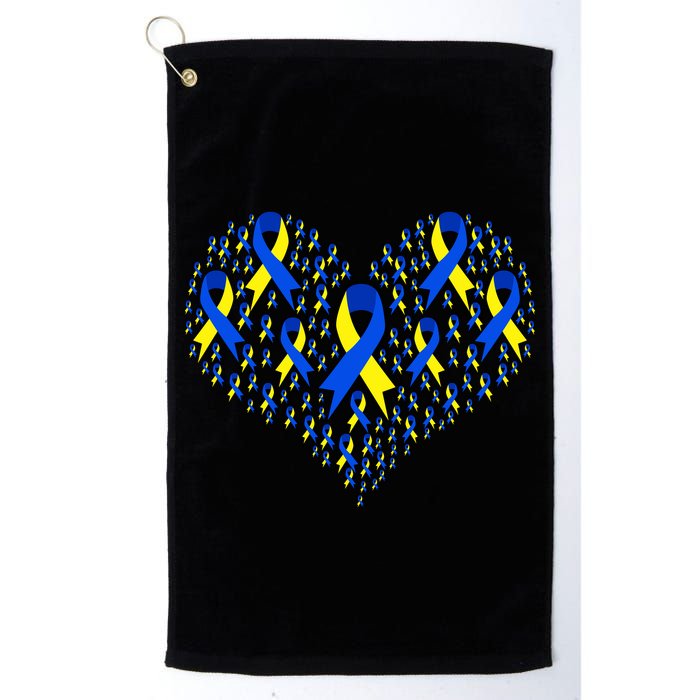 Down Syndrome Ribbon Of Hearts Golf Towel