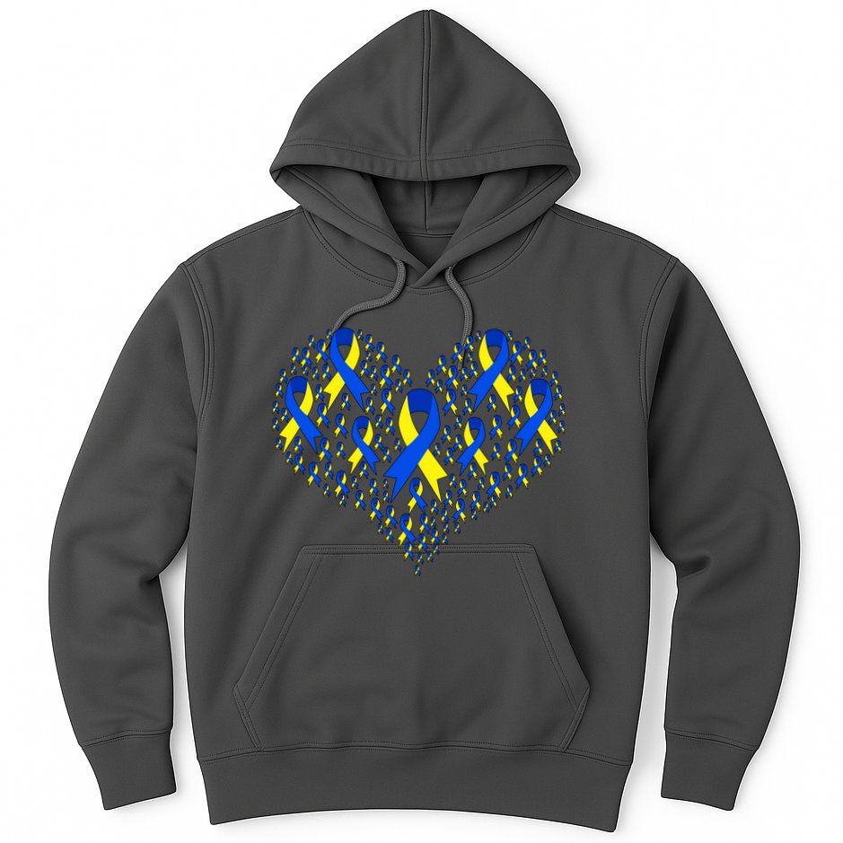 Down Syndrome Ribbon Of Hearts Hoodie