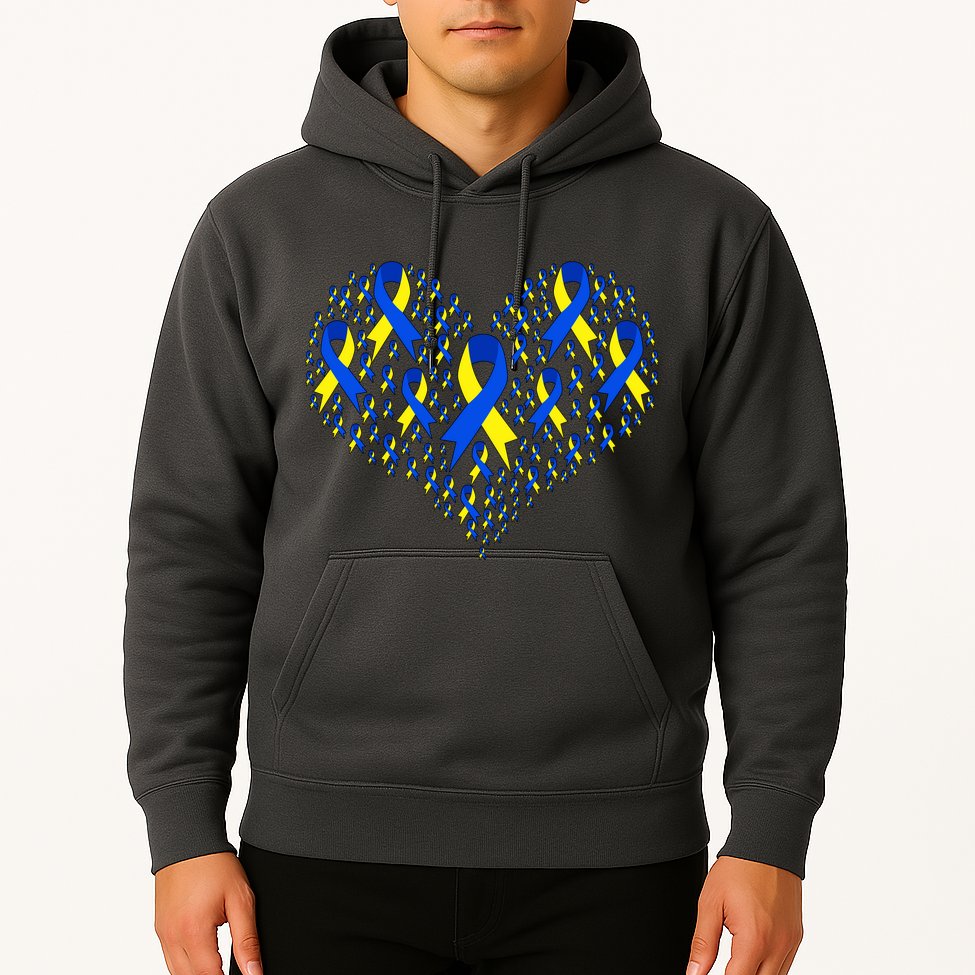 Down Syndrome Ribbon Of Hearts Hoodie