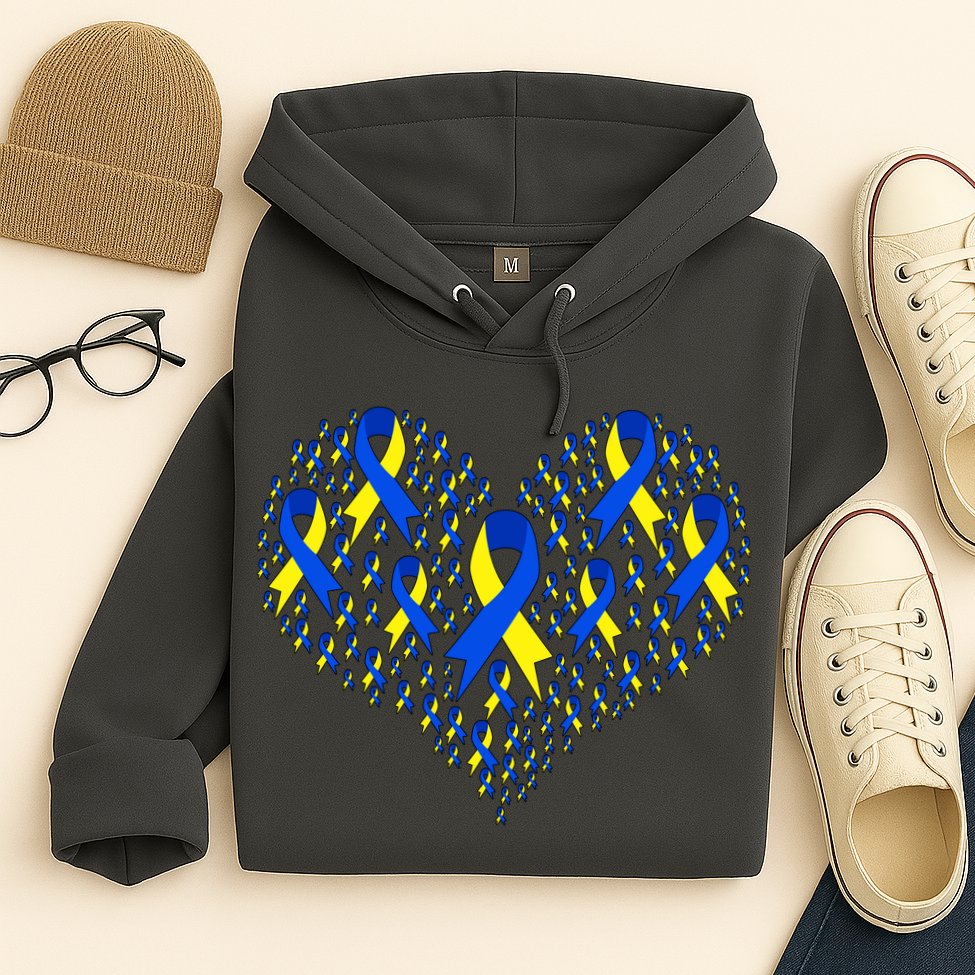 Down Syndrome Ribbon Of Hearts Hoodie