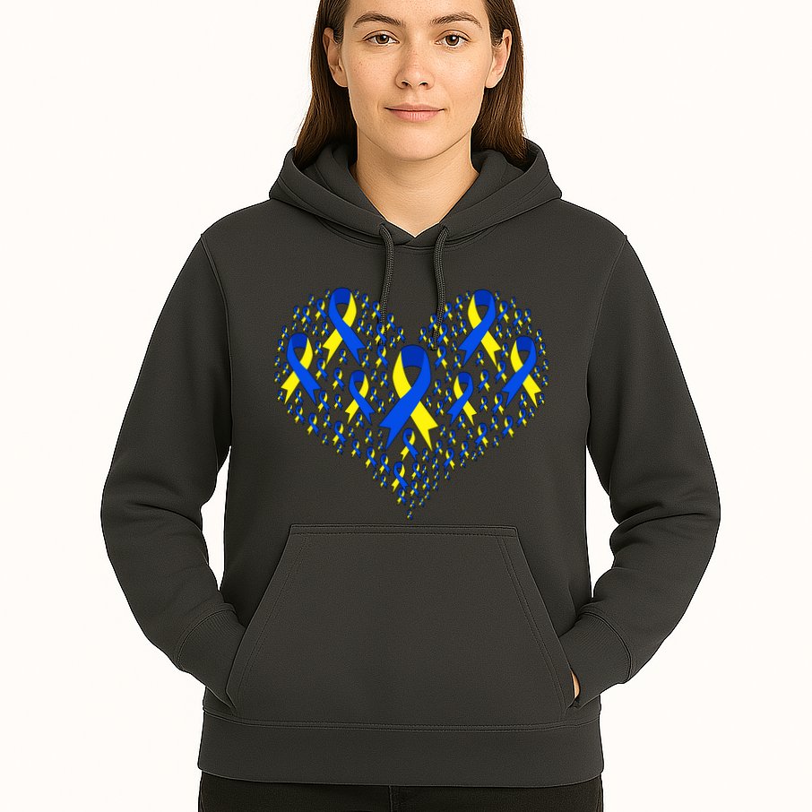 Down Syndrome Ribbon Of Hearts Hoodie