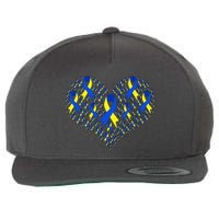 Down Syndrome Ribbon Of Hearts Wool Snapback Cap
