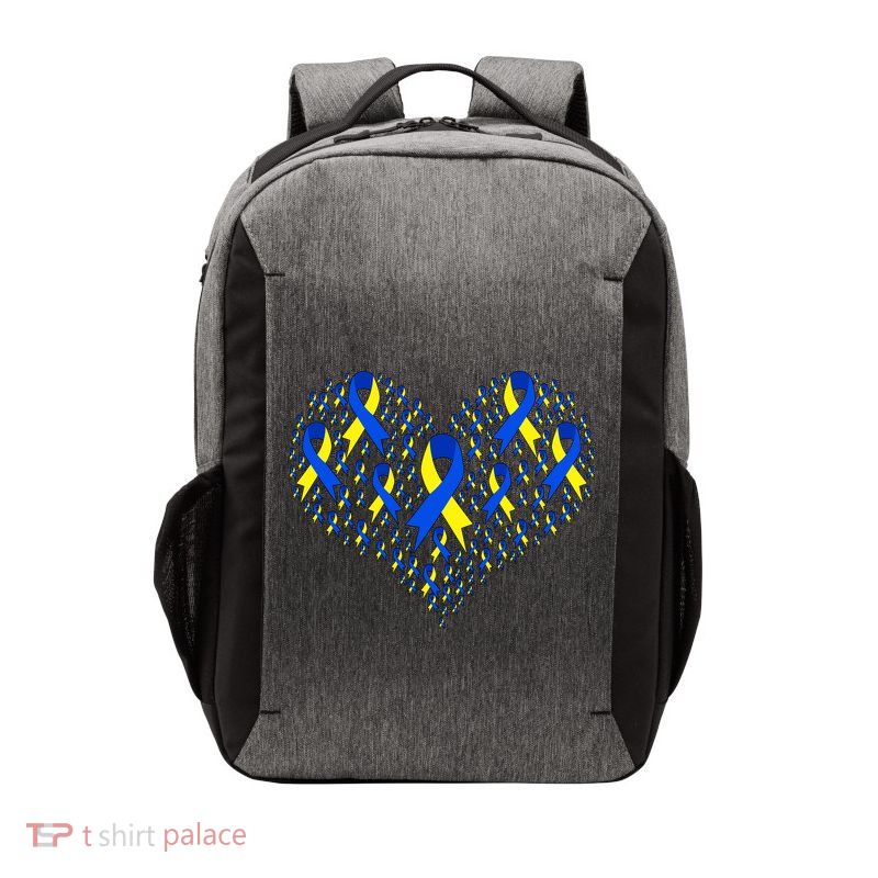 Down Syndrome Ribbon Of Hearts Vector Backpack