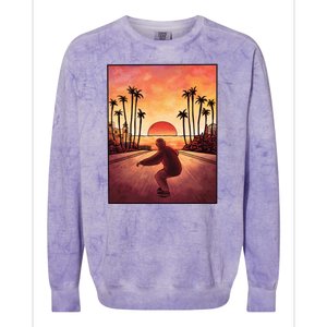 Downhill Sunset Skate Colorblast Crewneck Sweatshirt