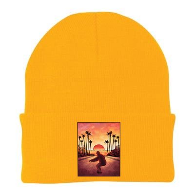 Downhill Sunset Skate Knit Cap Winter Beanie