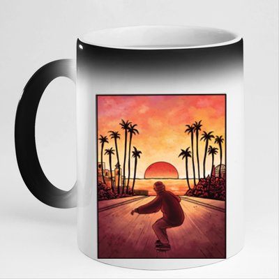 Downhill Sunset Skate 11oz Black Color Changing Mug