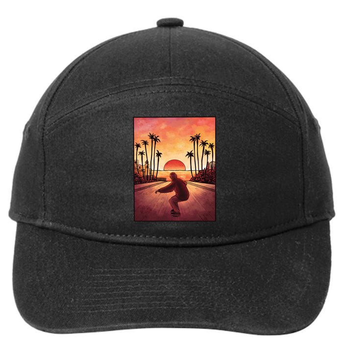 Downhill Sunset Skate 7-Panel Snapback Hat