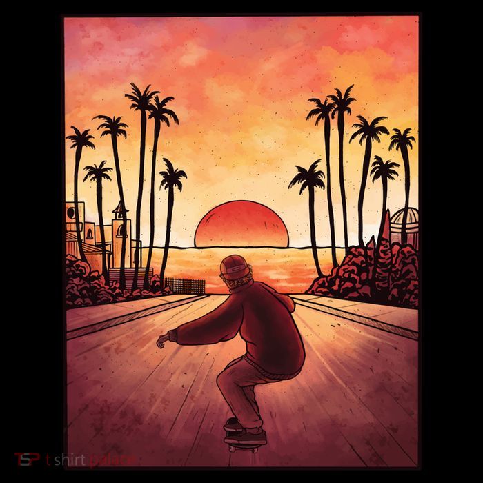 Downhill Sunset Skate 7-Panel Snapback Hat