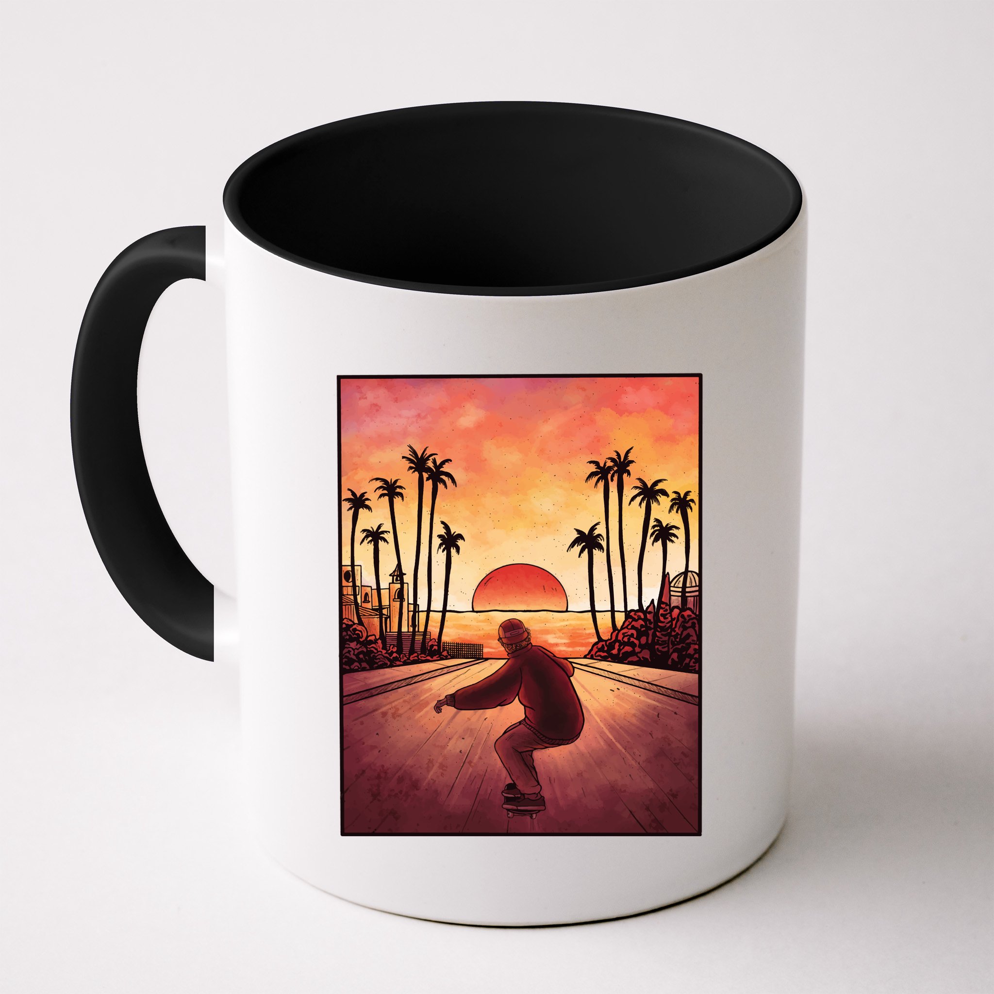Downhill Sunset Skate Mug