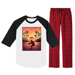 Downhill Sunset Skate Raglan Sleeve Pajama Set