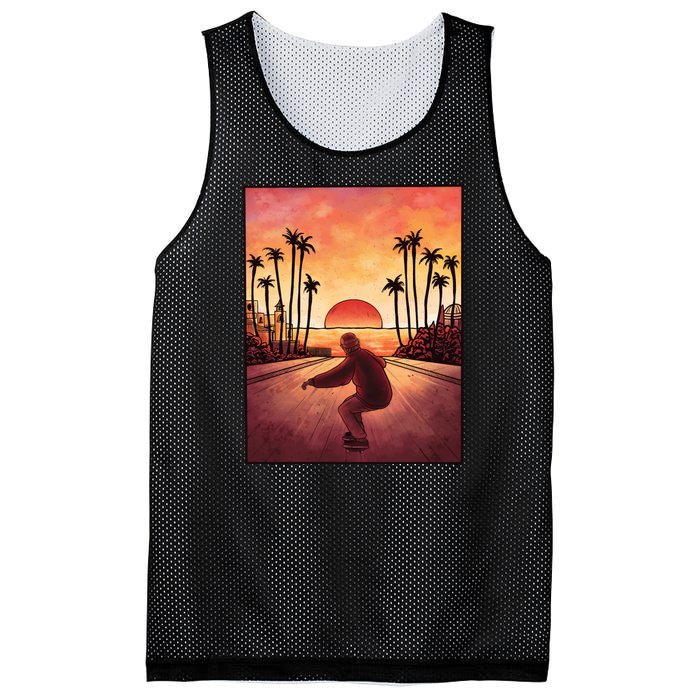 Downhill Sunset Skate Mesh Reversible Basketball Jersey Tank