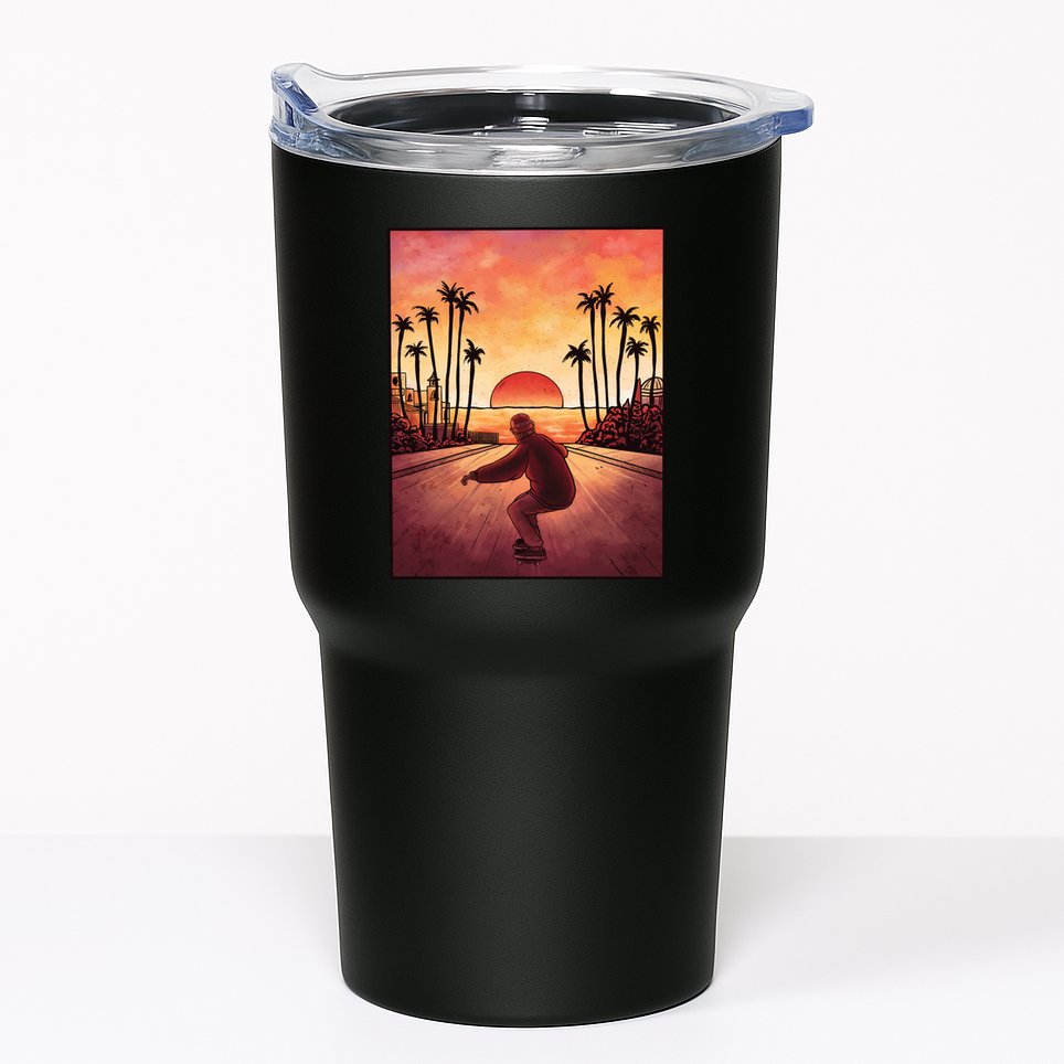 Downhill Sunset Skate Tumbler