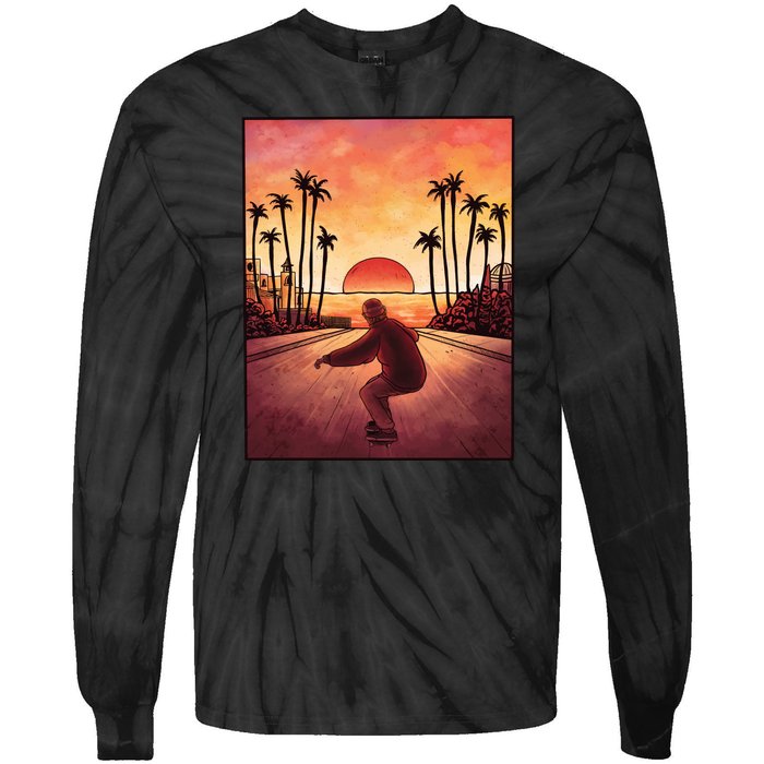 Downhill Sunset Skate Tie-Dye Long Sleeve Shirt