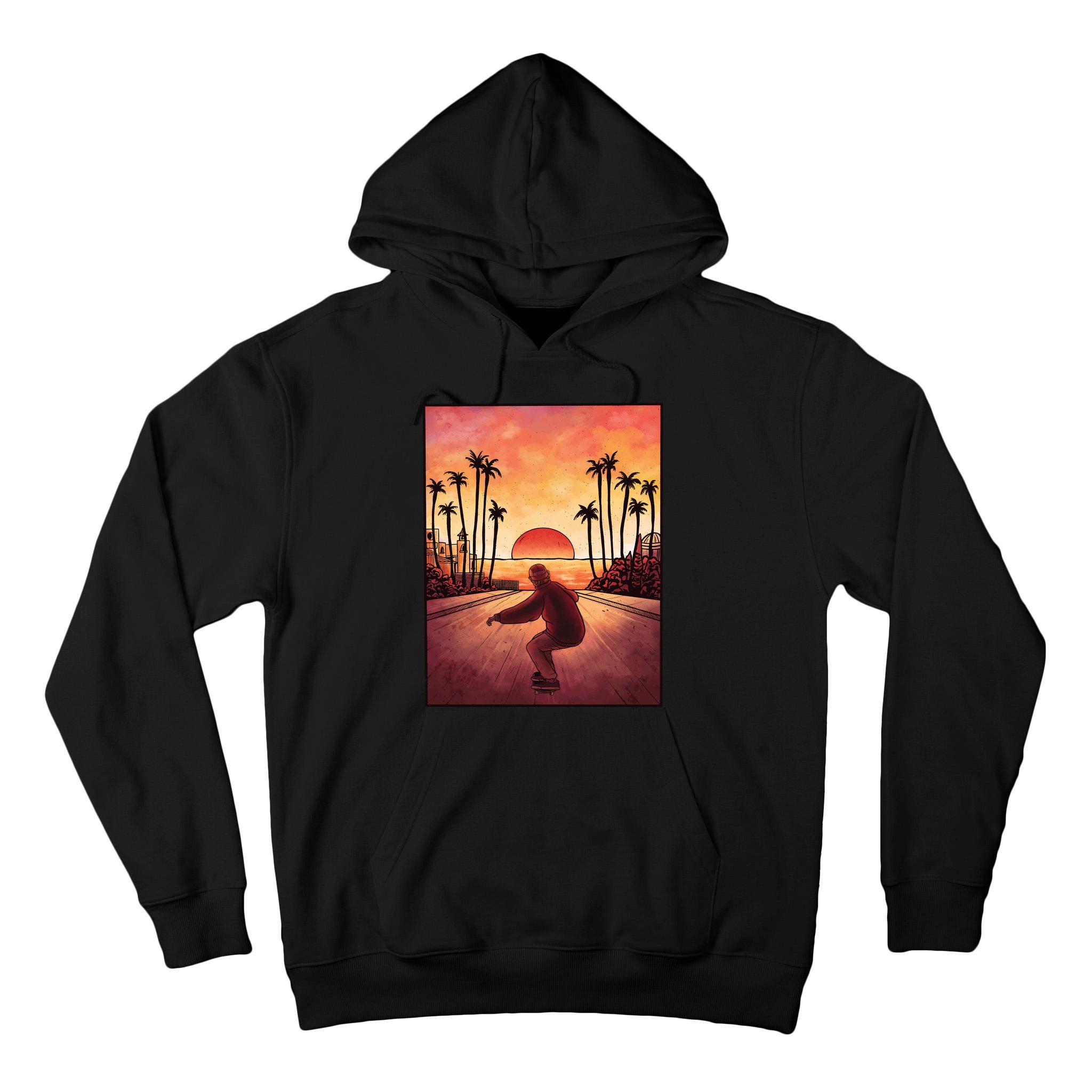 Downhill Sunset Skate Tall Hoodie