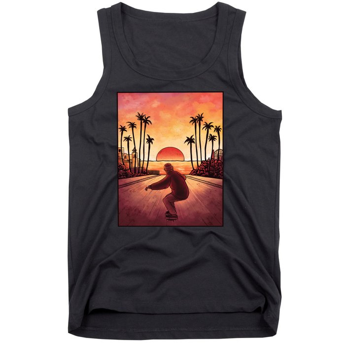 Downhill Sunset Skate Tank Top