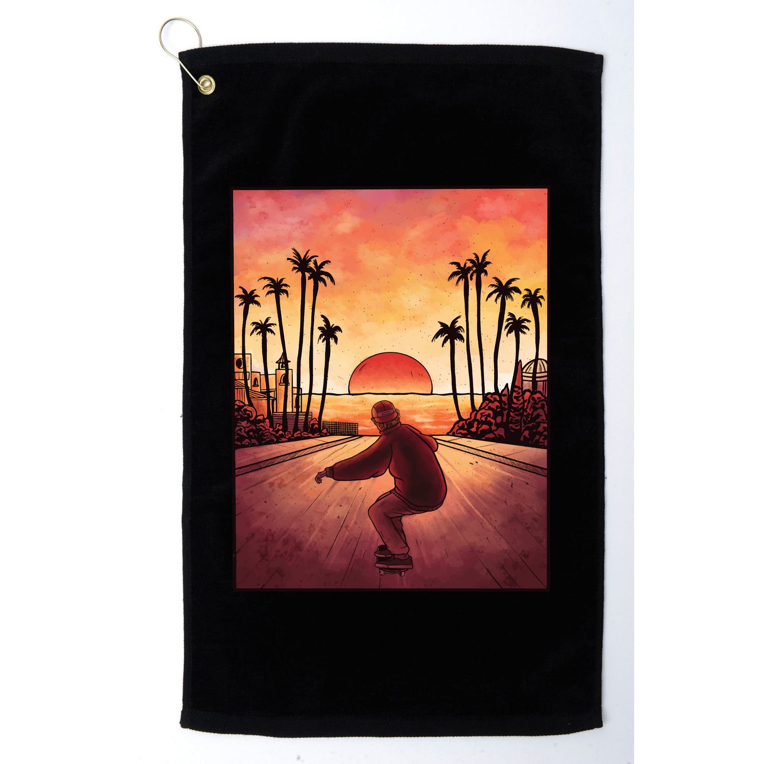 Downhill Sunset Skate Golf Towel