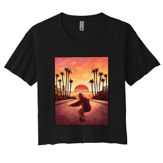 Downhill Sunset Skate Crop Top