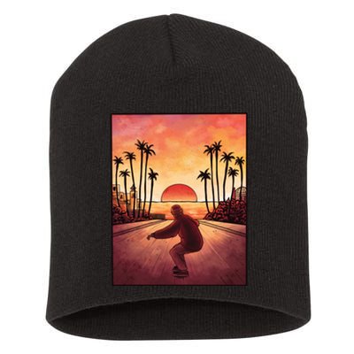 Downhill Sunset Skate Short Acrylic Beanie