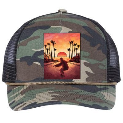 Downhill Sunset Skate Retro Rope Trucker Hat Cap