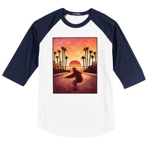 Downhill Sunset Skate Baseball Sleeve Shirt