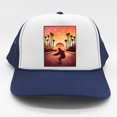 Downhill Sunset Skate Trucker Hat