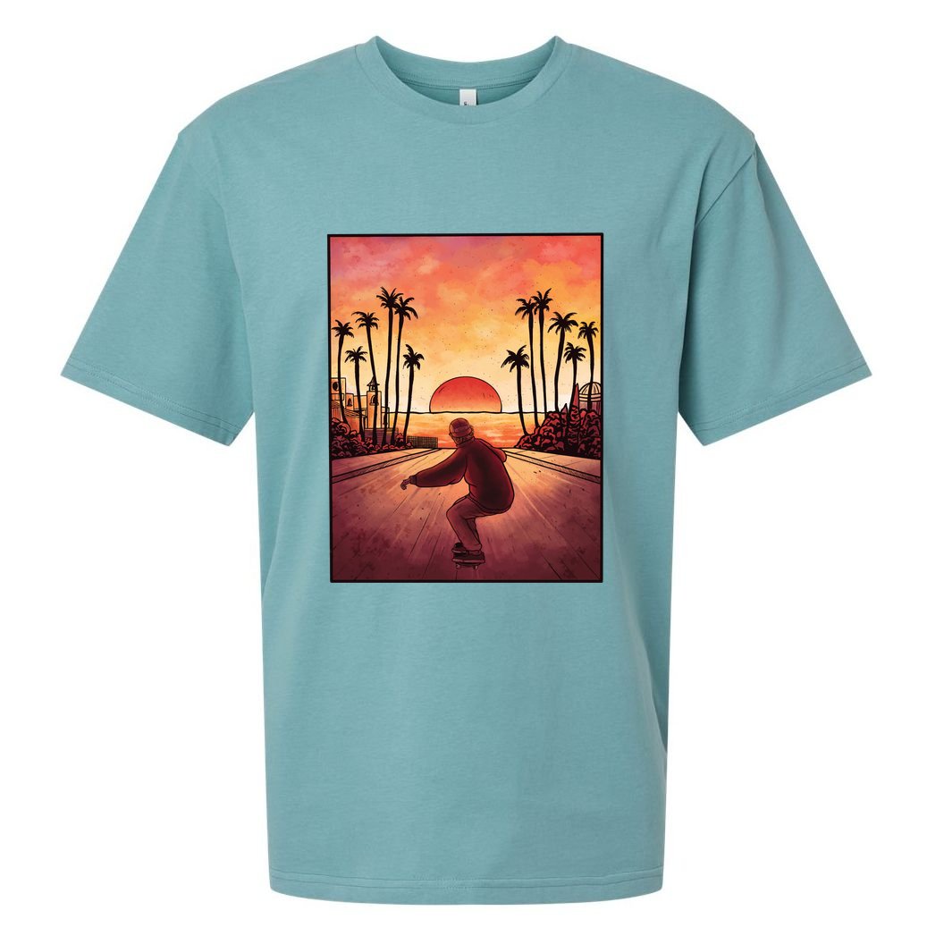 Downhill Sunset Skate Sueded Cloud Jersey T-Shirt