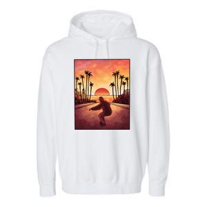 Downhill Sunset Skate Garment-Dyed Fleece Hoodie