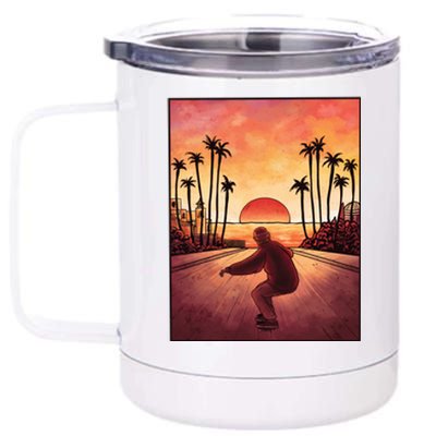 Downhill Sunset Skate 12 oz Stainless Steel Tumbler Cup