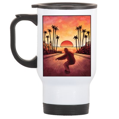 Downhill Sunset Skate Stainless Steel Travel Mug