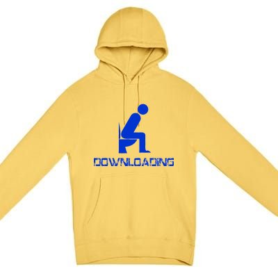 Downloading Poop Toilet Premium Pullover Hoodie