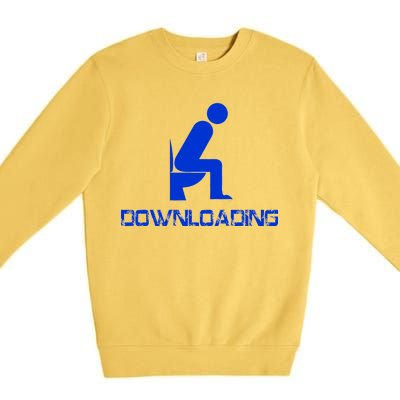 Downloading Poop Toilet Premium Crewneck Sweatshirt