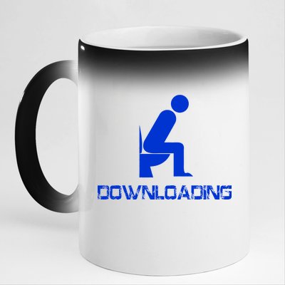 Downloading Poop Toilet 11oz Black Color Changing Mug