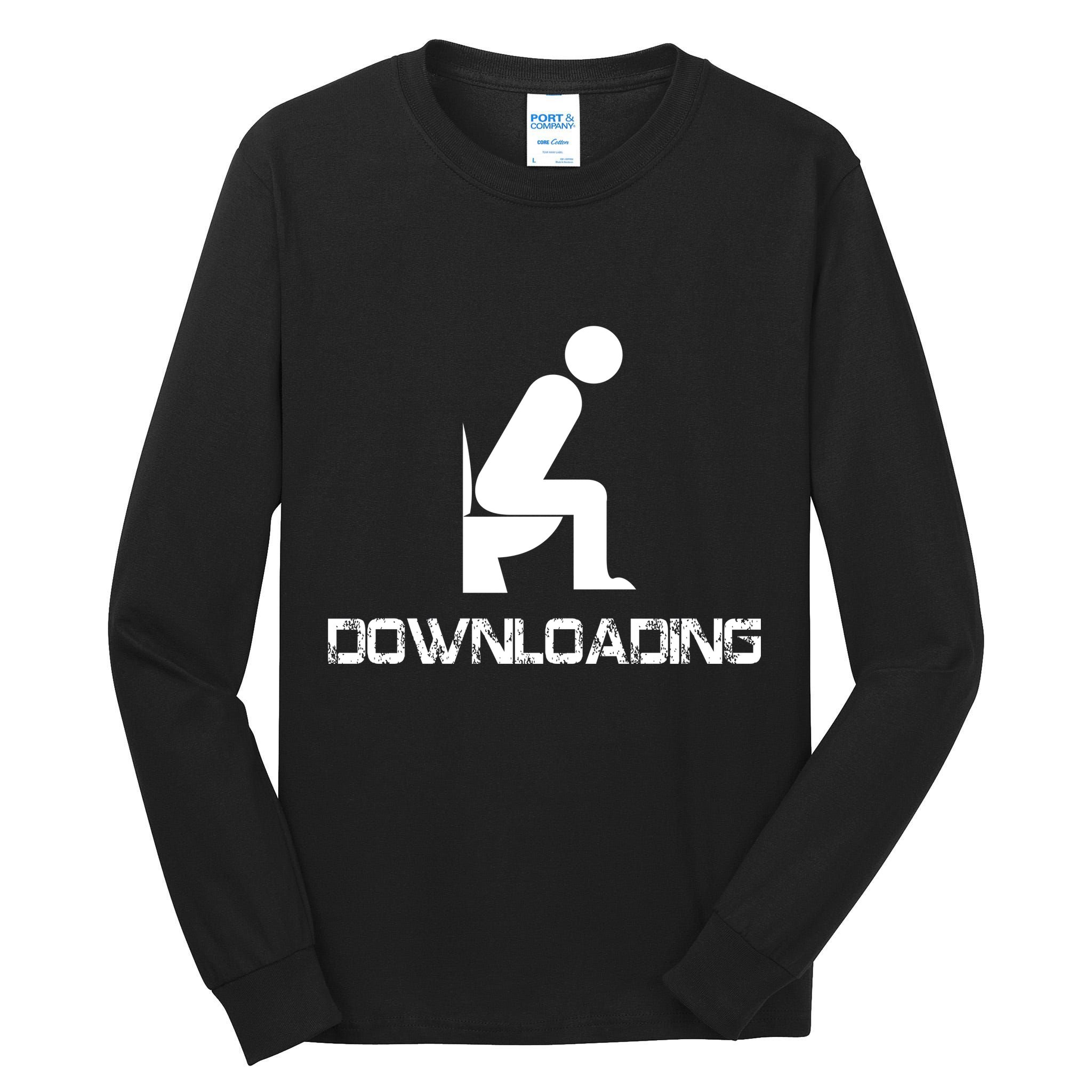 Downloading Poop Toilet Tall Long Sleeve T-Shirt