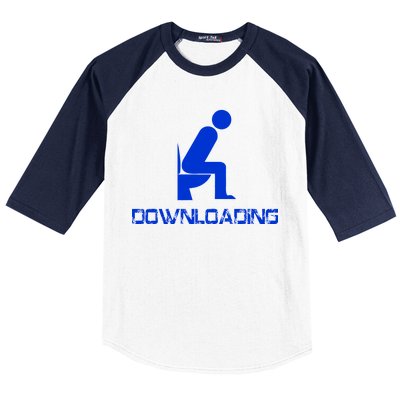 Downloading Poop Toilet Baseball Sleeve Shirt