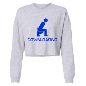 Downloading Poop Toilet Cropped Pullover Crew