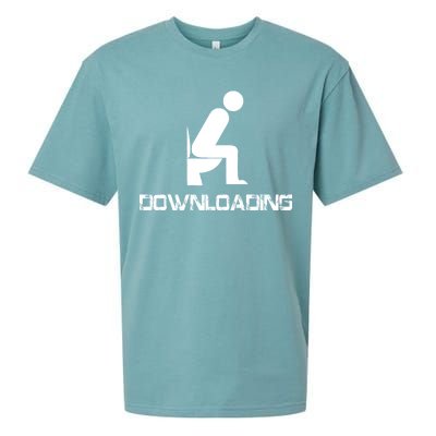 Downloading Poop Toilet Sueded Cloud Jersey T-Shirt