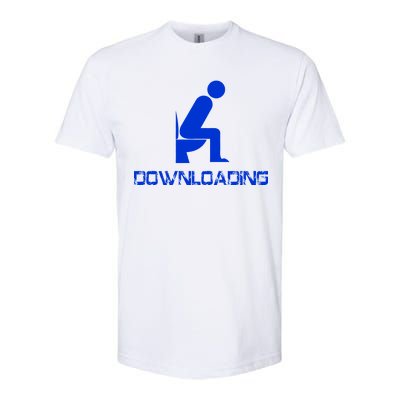 Downloading Poop Toilet Softstyle CVC T-Shirt