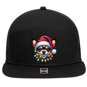 Dog Owner Xmas Favorite Chihuahua Christmas 7 Panel Mesh Trucker Snapback Hat