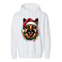 Dog Owner Xmas Favorite German Shepherd Christmas Garment-Dyed Fleece Hoodie