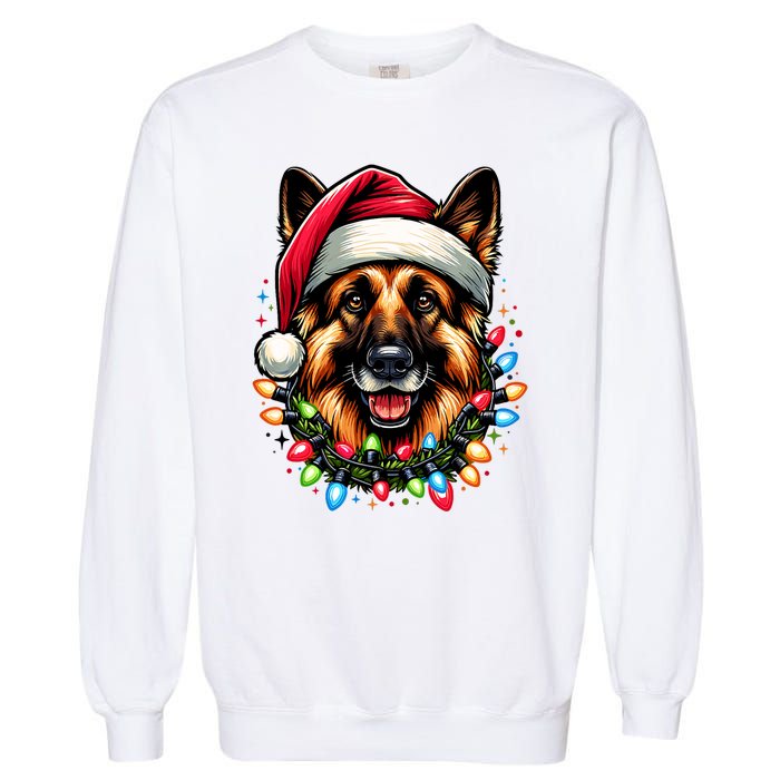 Dog Owner Xmas Favorite German Shepherd Christmas Garment-Dyed Sweatshirt