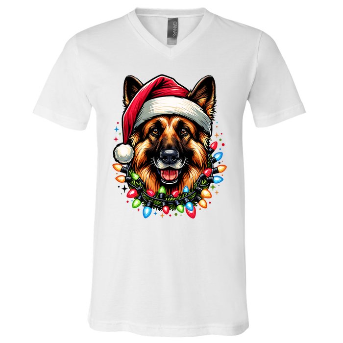 Dog Owner Xmas Favorite German Shepherd Christmas V-Neck T-Shirt