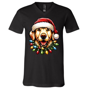 Dog Owner Xmas Favorite Golden Retriever Christmas V-Neck T-Shirt