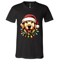 Dog Owner Xmas Favorite Golden Retriever Christmas V-Neck T-Shirt