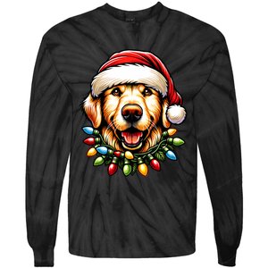 Dog Owner Xmas Favorite Golden Retriever Christmas Tie-Dye Long Sleeve Shirt