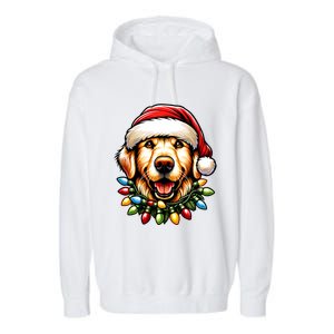 Dog Owner Xmas Favorite Golden Retriever Christmas Garment-Dyed Fleece Hoodie